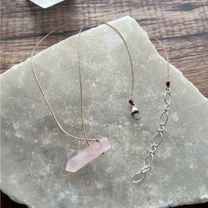 Soulku rose quartz necklace with sterling silver clasp